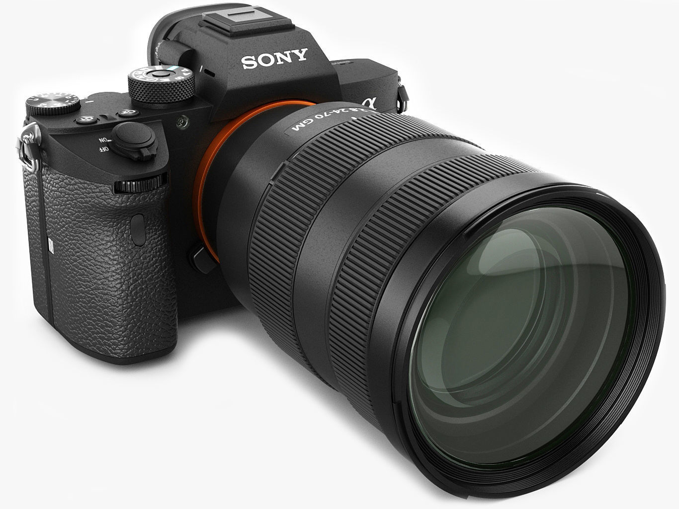 Sony Alpha 7R III with three lenses 3D model_7