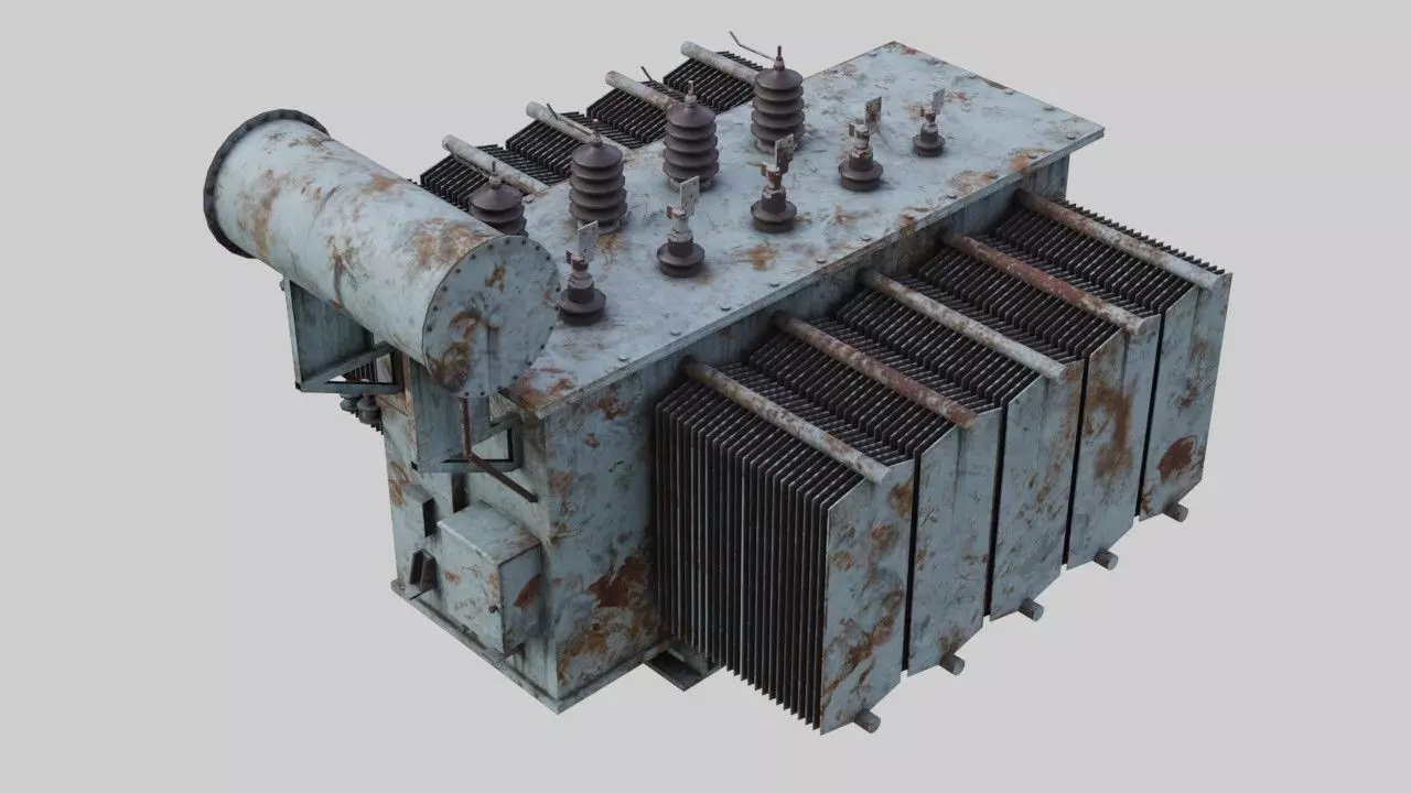 Electrical Transformer 2B  Low-poly 3D model_0