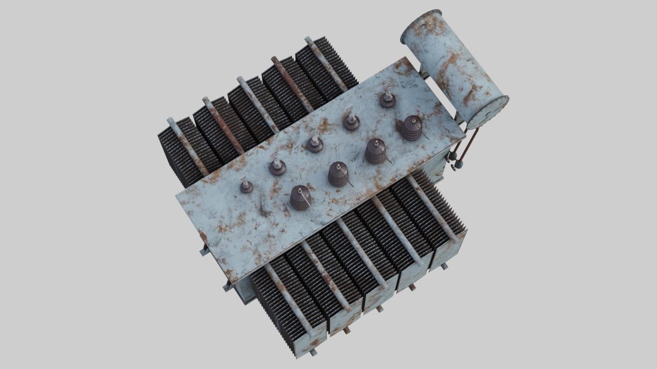Electrical Transformer 2B  Low-poly 3D model_2