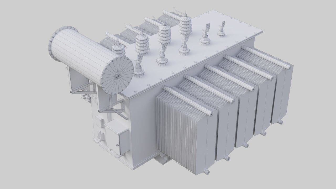 Electrical Transformer 2B  Low-poly 3D model_5