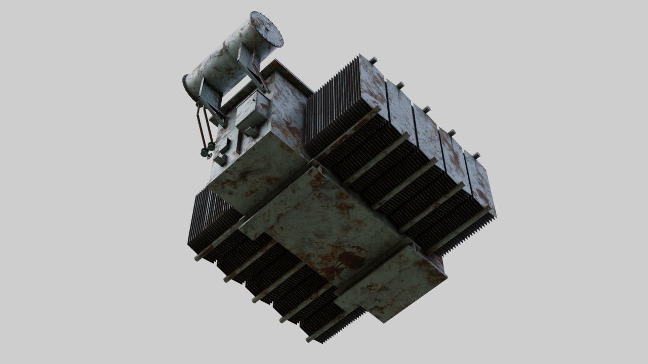 Electrical Transformer 2B  Low-poly 3D model_4