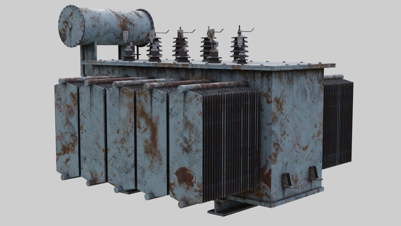 Electrical Transformer 2B  Low-poly 3D model_3