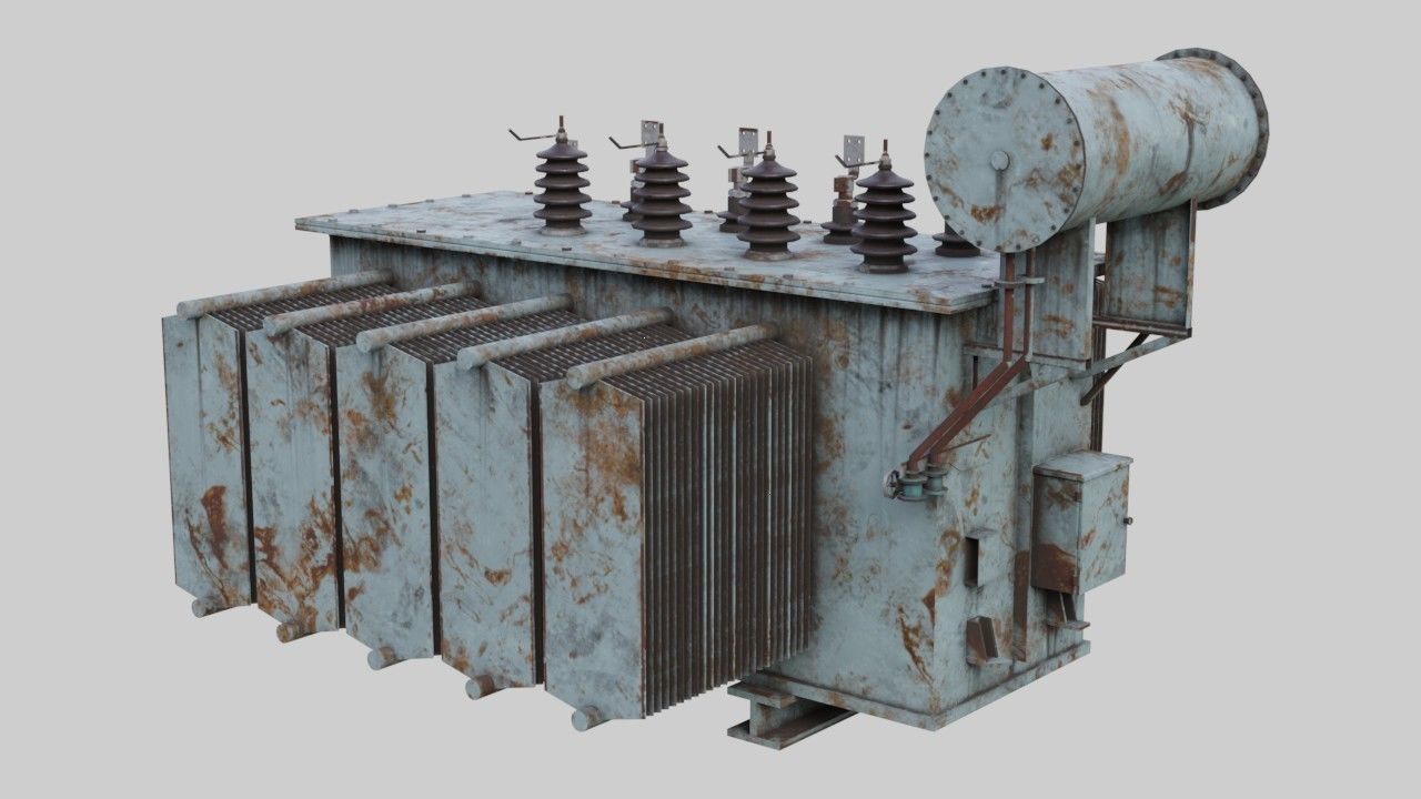 Electrical Transformer 2B  Low-poly 3D model_1