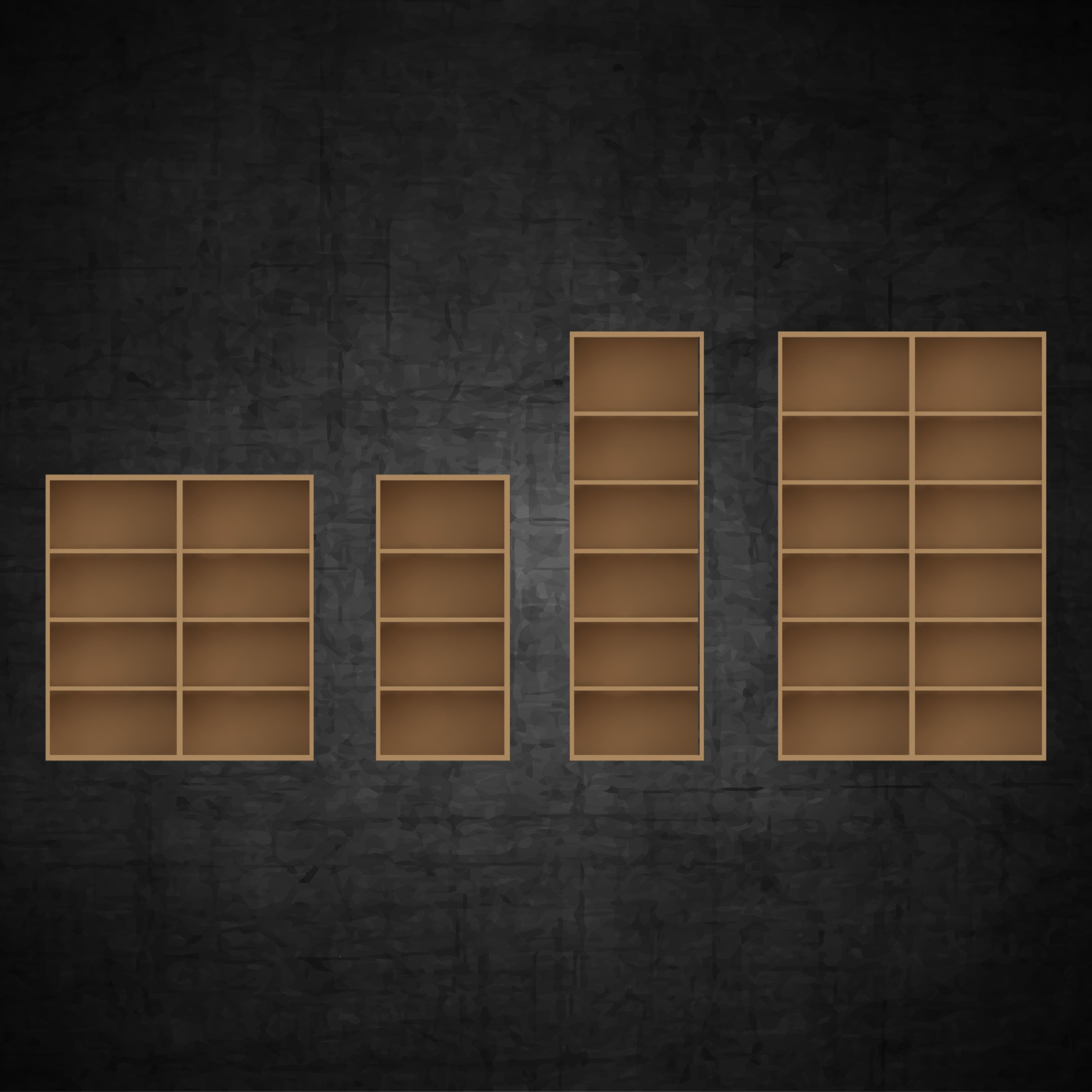 Organizers various sizes  architectural space furniture design Low-poly 3D model_2