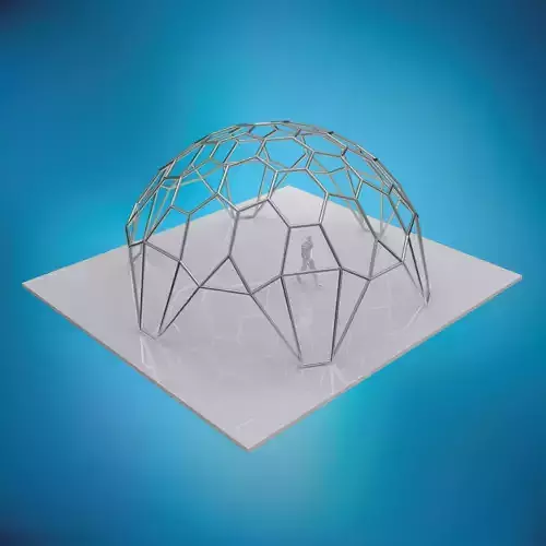 hexadome hexagonal dome with glass and wire frame structure