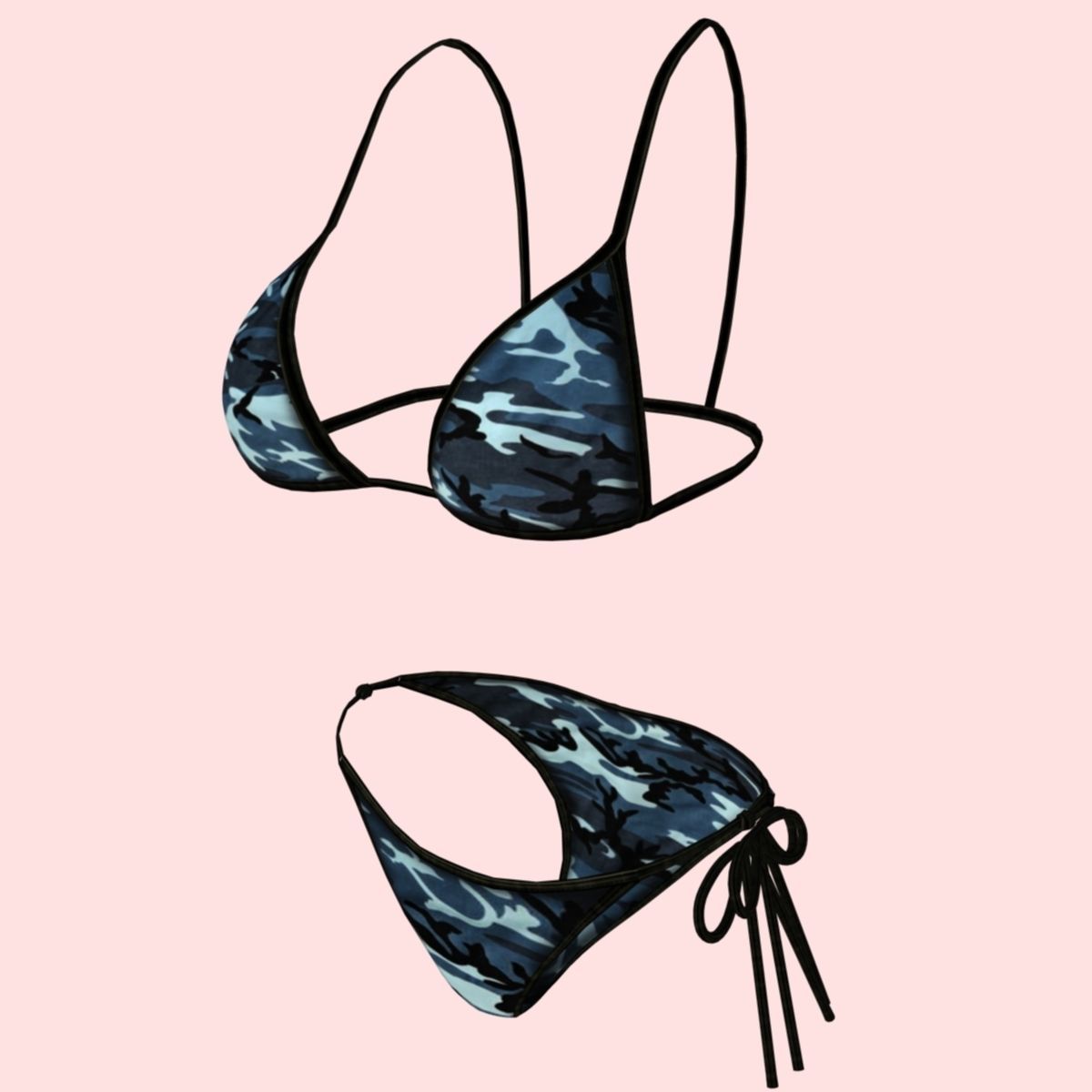 Sexy Army Bikini P03 Low-poly 3D model_1