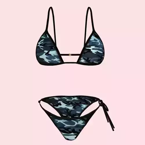 Sexy Army Bikini P03 Low-poly 3D model