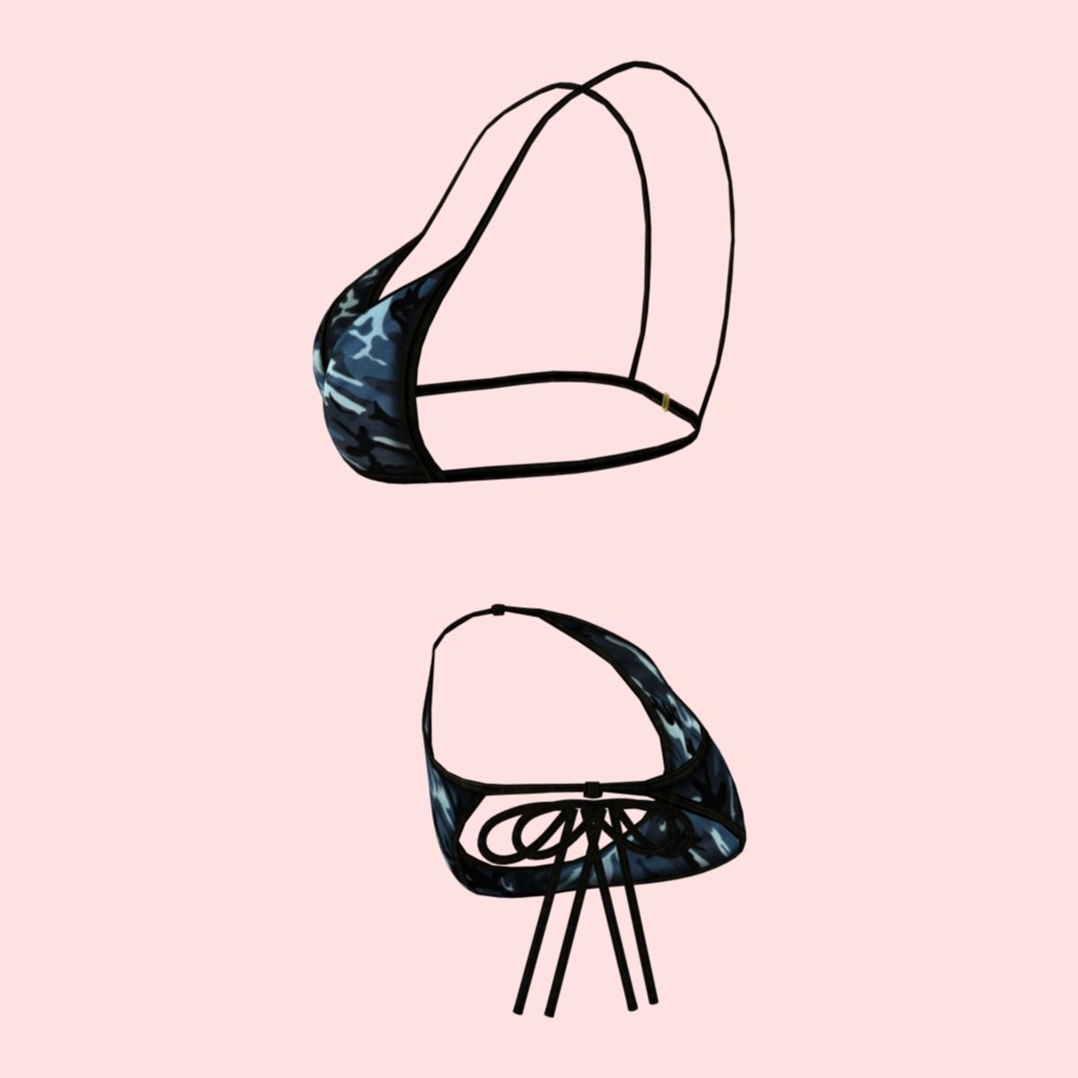 Sexy Army Bikini P03 Low-poly 3D model_3