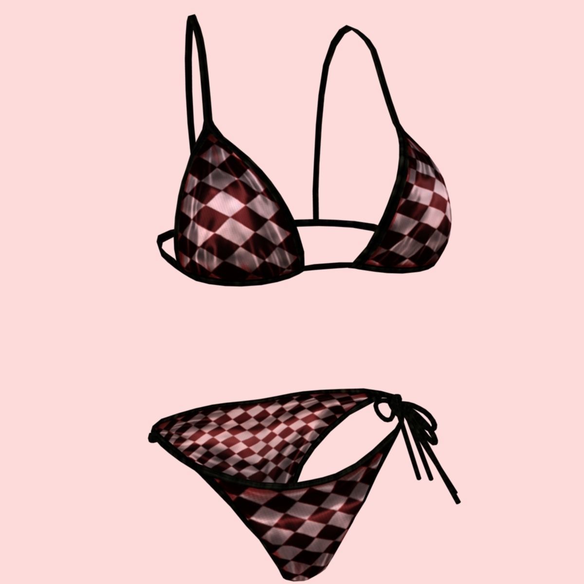 sexy checks bikini P05 Low-poly 3D model_1