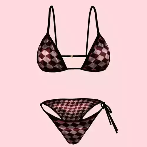 sexy checks bikini P05 Low-poly 3D model