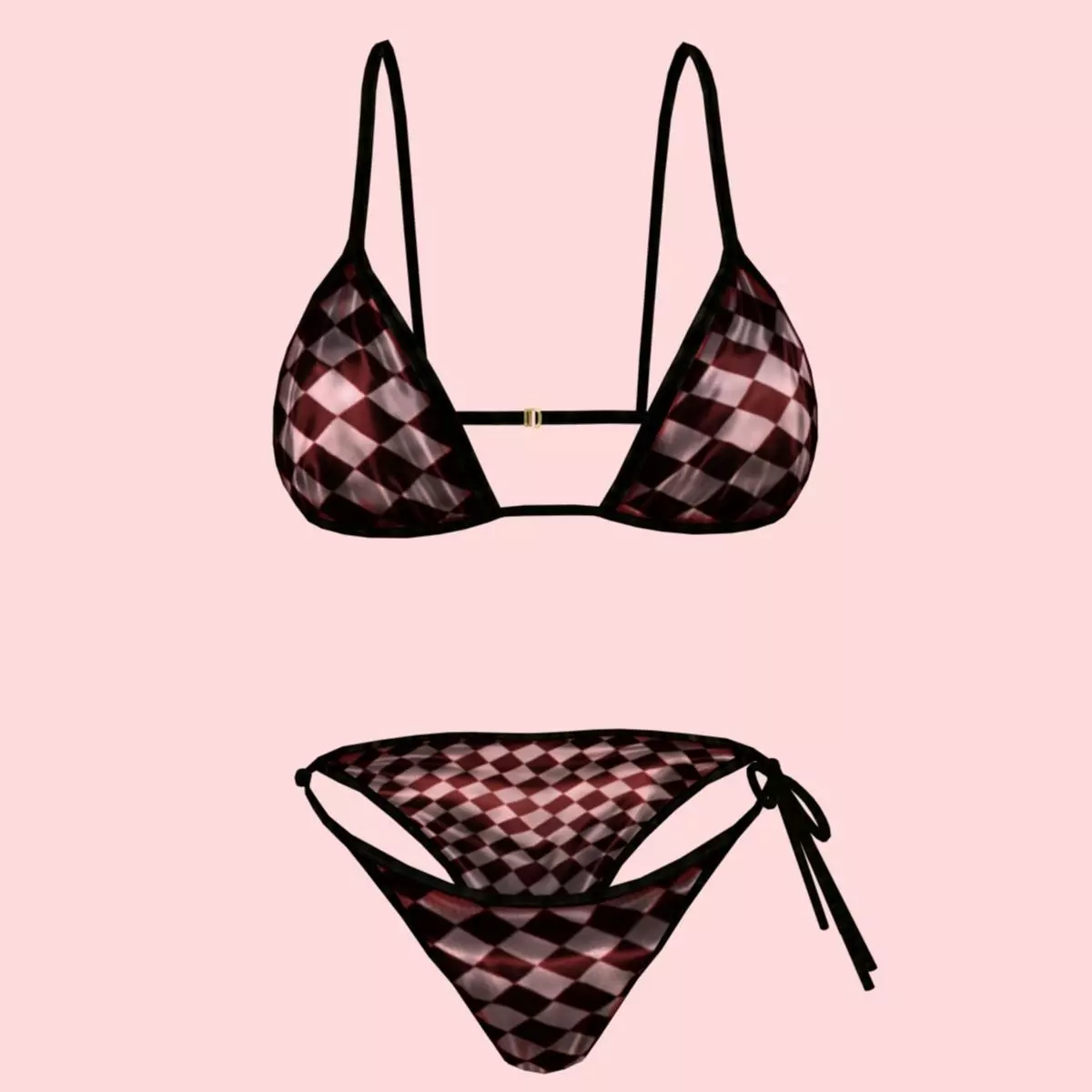 sexy checks bikini P05 Low-poly 3D model_0