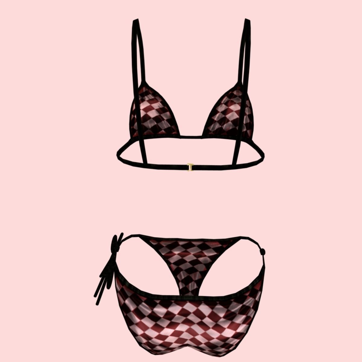 sexy checks bikini P05 Low-poly 3D model_3