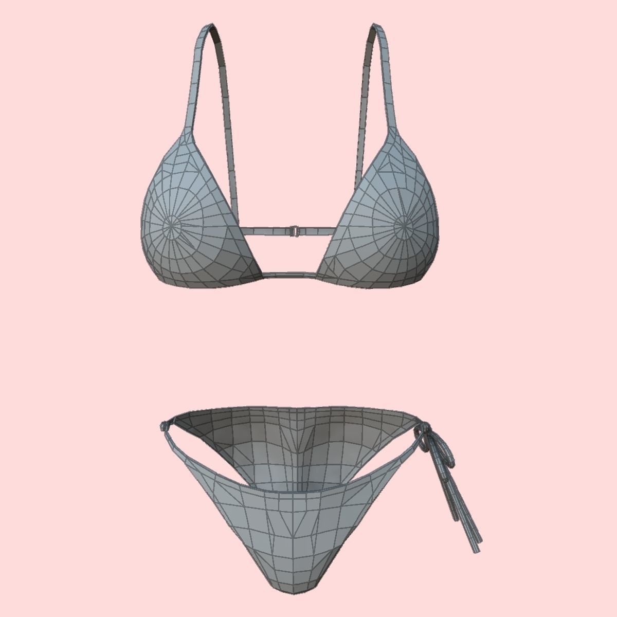 sexy checks bikini P05 Low-poly 3D model_8
