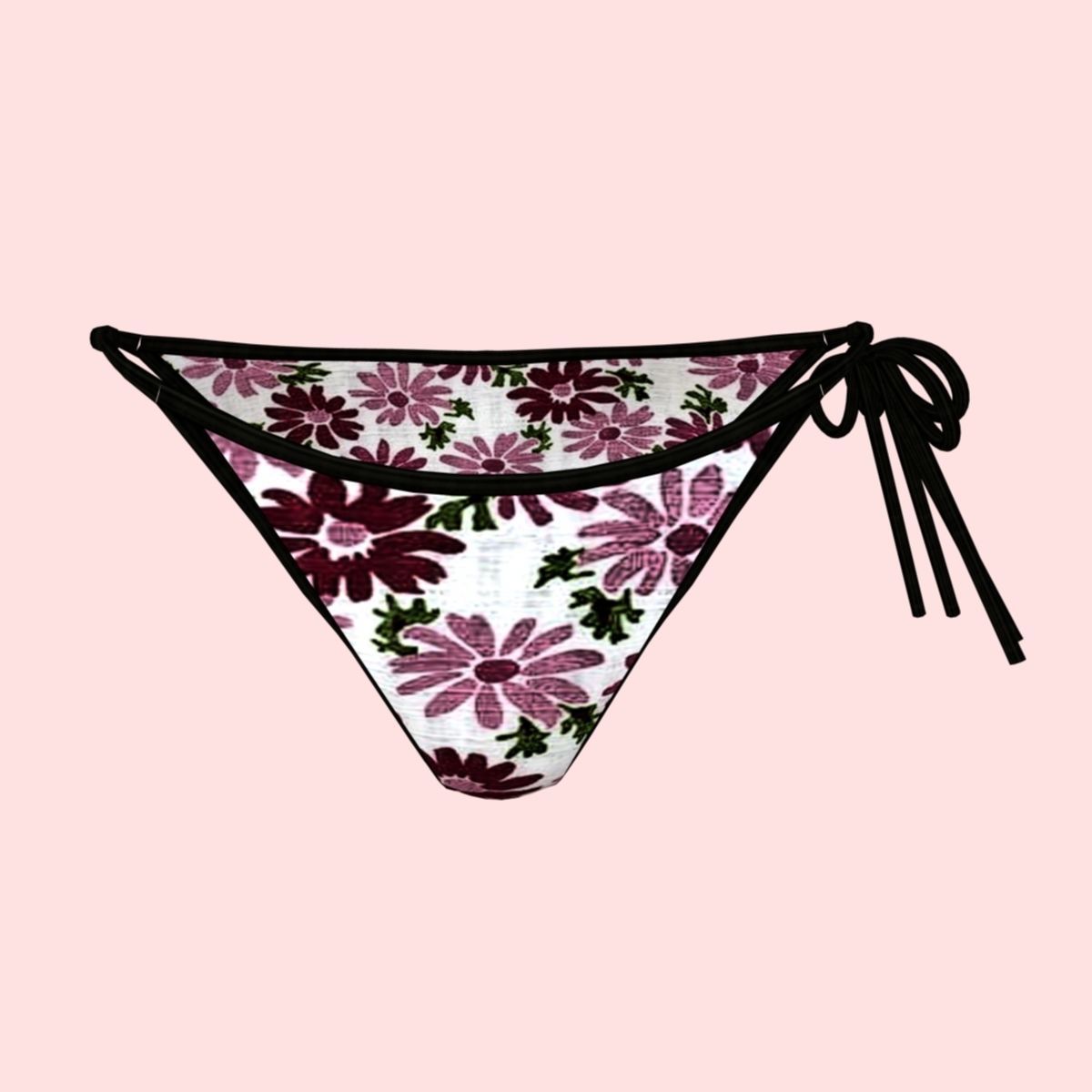 sexy FlowerPrint bikini P06 Low-poly 3D model_7