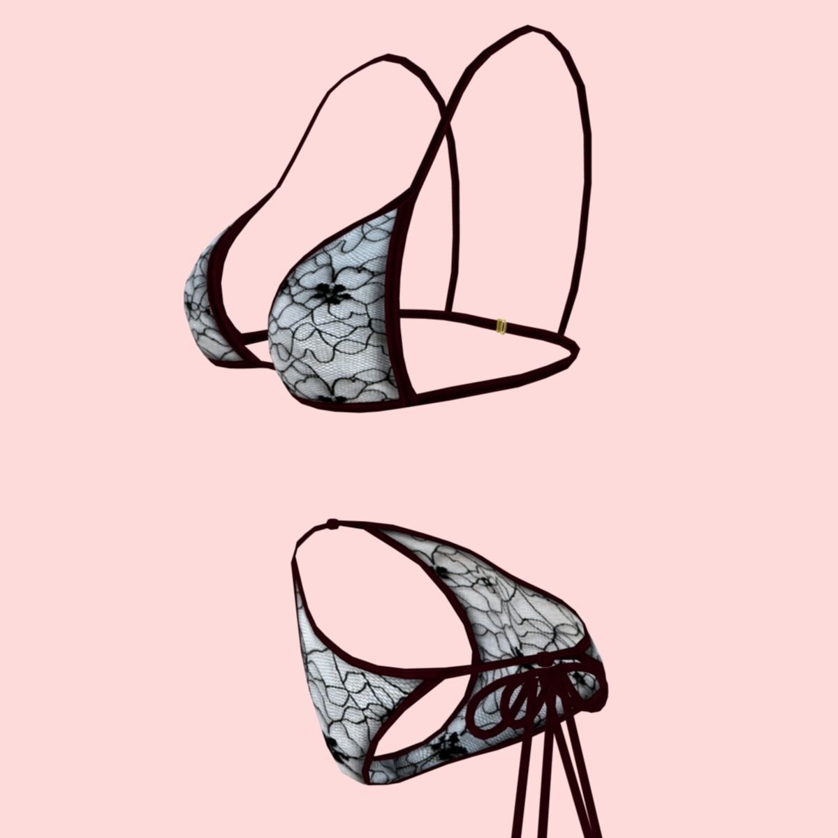 sexy Net bikini P07 Low-poly 3D model_4