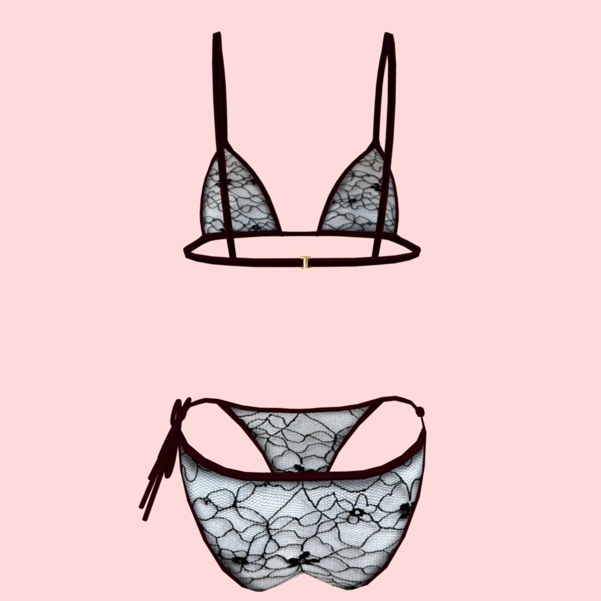 sexy Net bikini P07 Low-poly 3D model_5