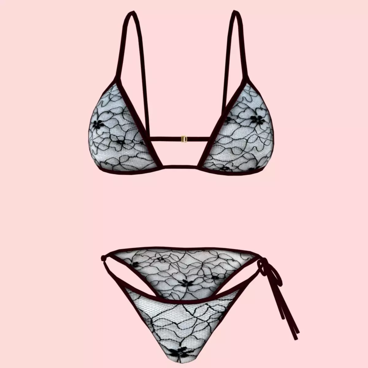 sexy Net bikini P07 Low-poly 3D model_0
