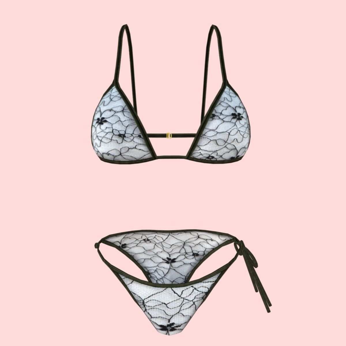 sexy Net bikini P07 Low-poly 3D model_1