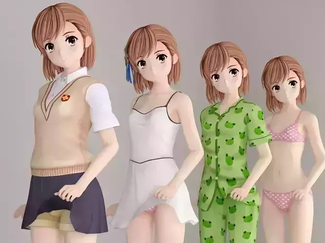 Misaka Mikoto anime girl pose 01