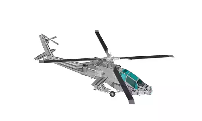 Military Helicopter Low-poly 3D model