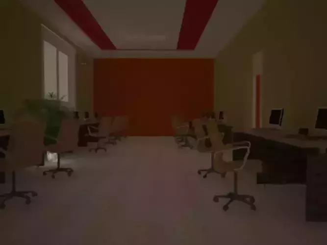 office with desks and chairs 3D model
