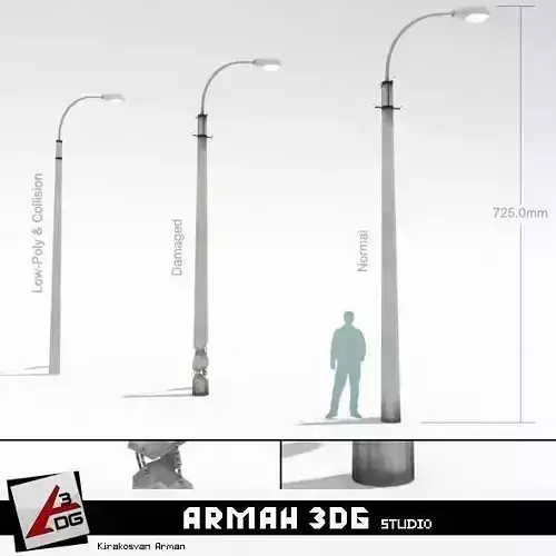 Road lights Low-poly 3D model