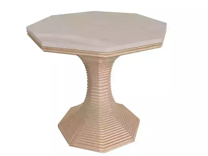 Table octagonal side with marble top 3D model