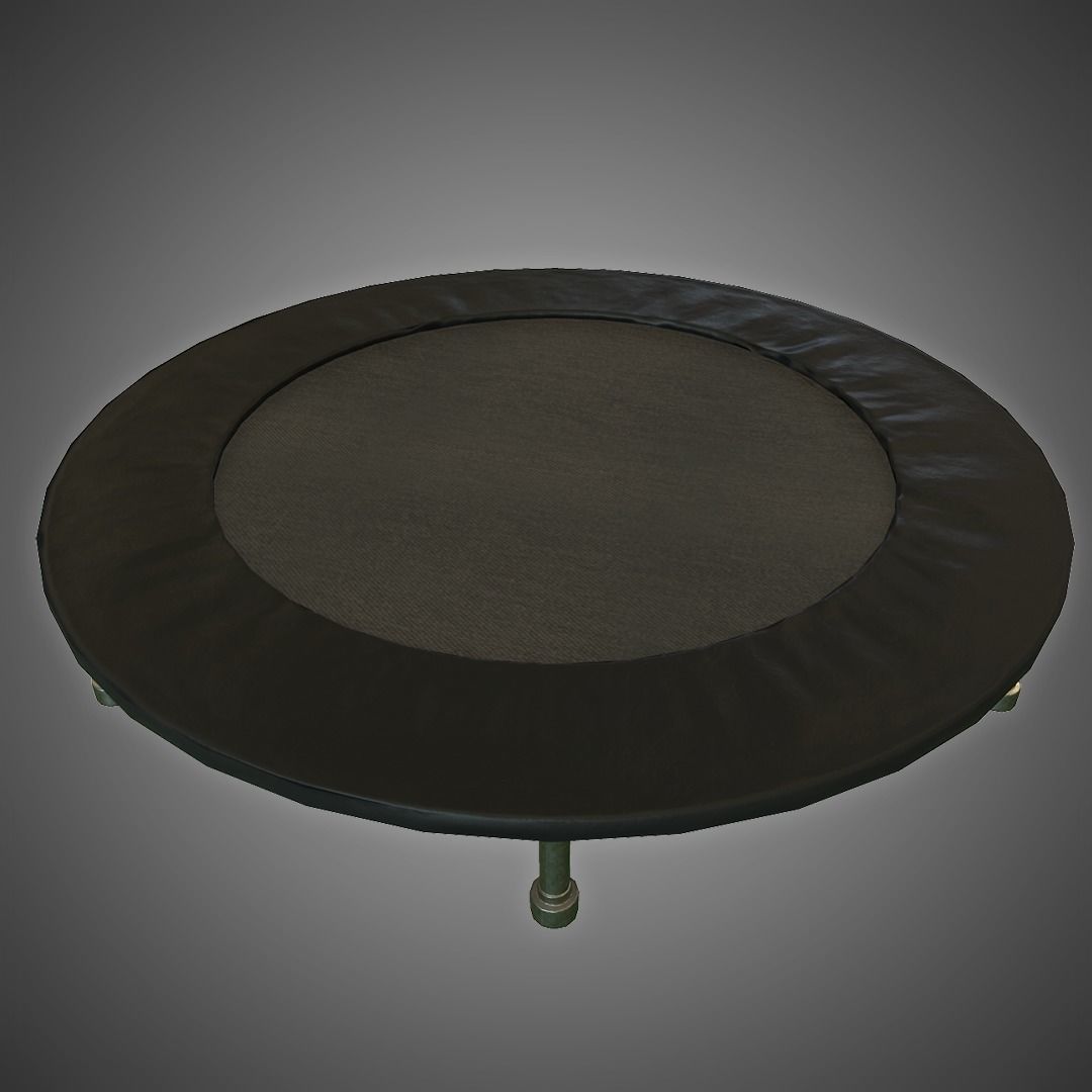 Trampoline round Low-poly 3D model_2