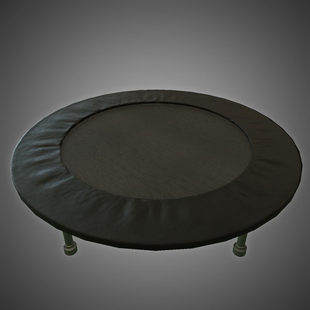 Trampoline round Low-poly 3D model_1