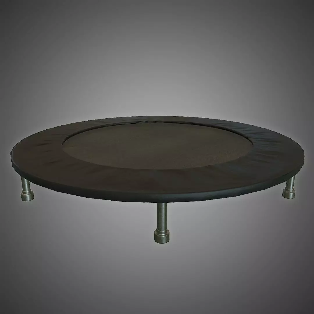 Trampoline round Low-poly 3D model_0