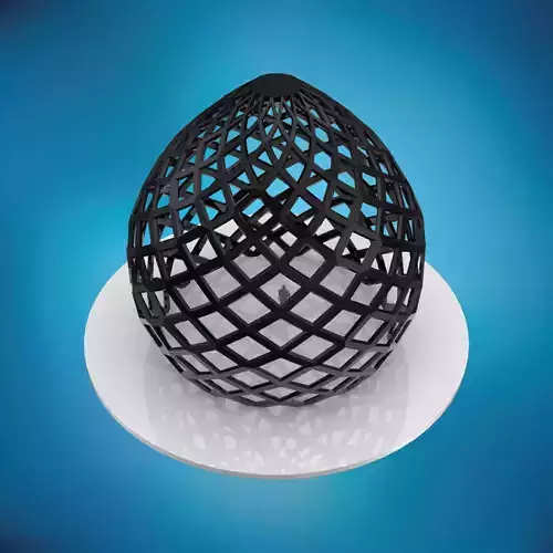Dome pointed hexagonal grid structure large Low-poly 3D model