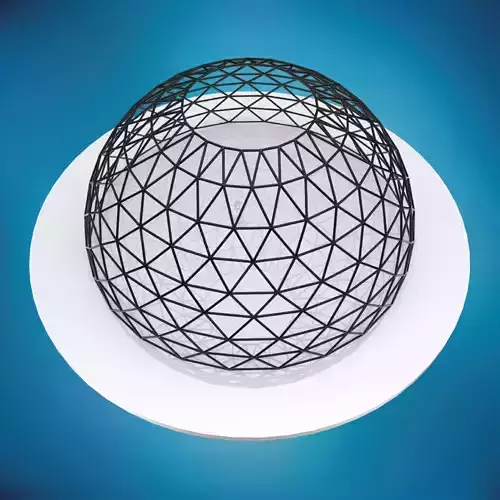 Dome triangulated wire frame structure large