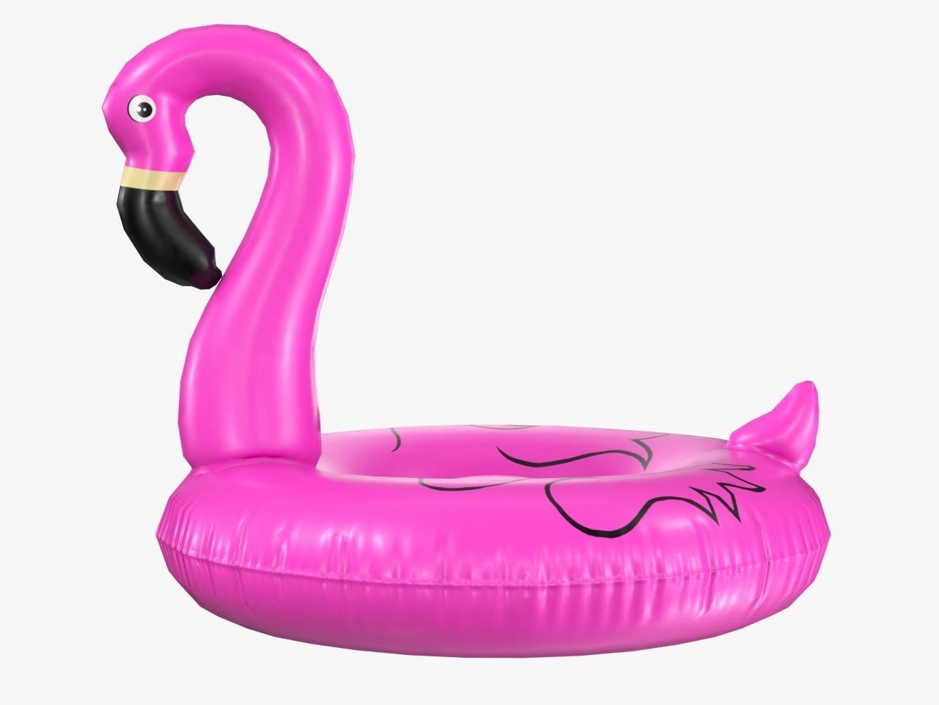 Inflatable Flamingo Pool Float Low-Poly PBR Low-poly 3D model_1