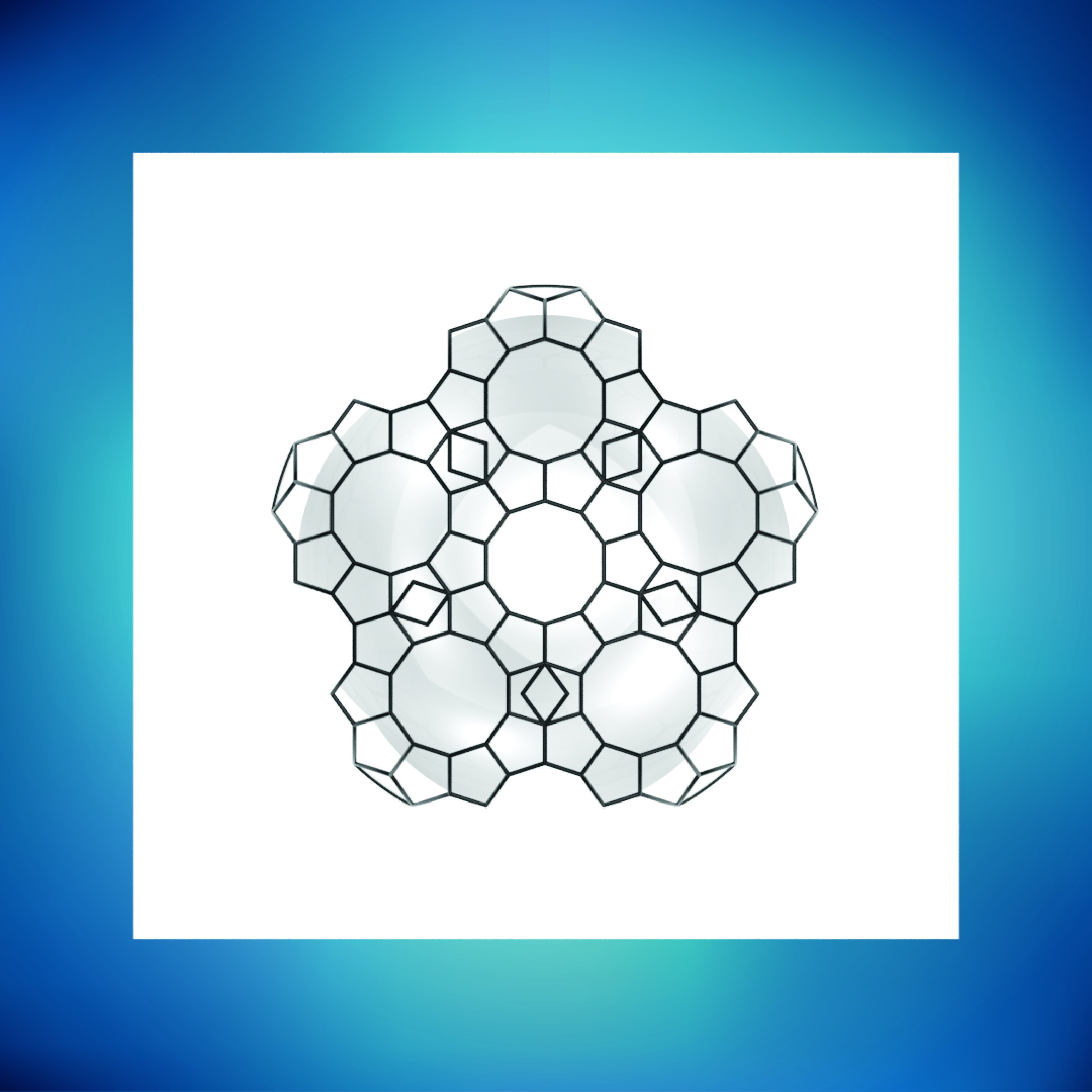 Dome pentagonal array dome wireframe with glass panels Low-poly 3D model_1