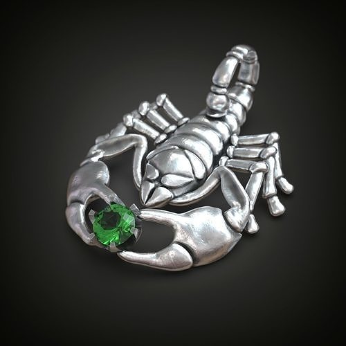 Scorpion Pendant with Gem in Claws Zodiac Sign 3D print model