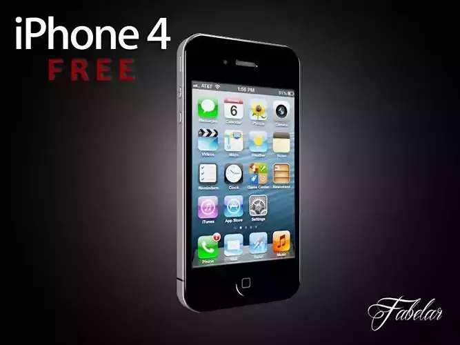 iPhone 4 FREE Free low-poly 3D model