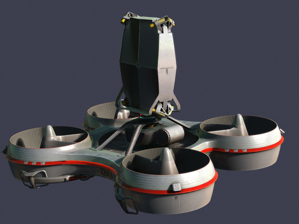 Hovering radar platform Low-poly  3D model