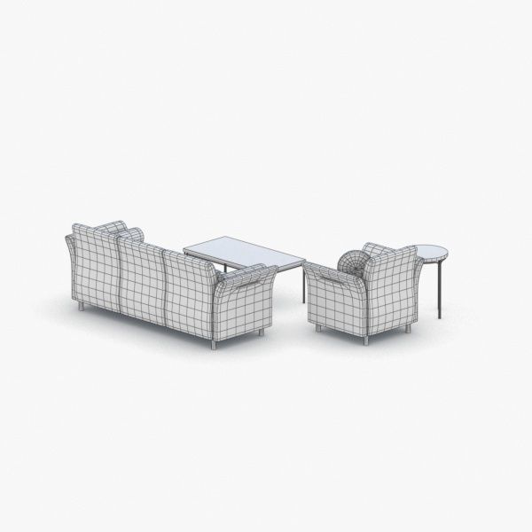 1197 - Sofa Low-poly 3D model_4