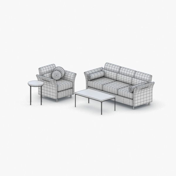 1197 - Sofa Low-poly 3D model_1