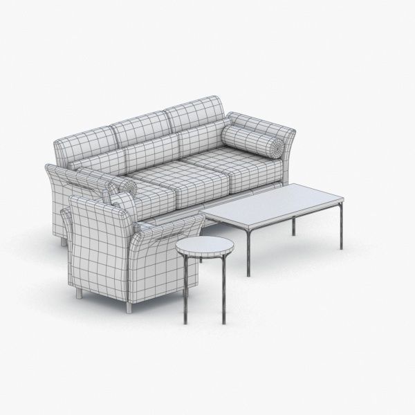 1197 - Sofa Low-poly 3D model_2