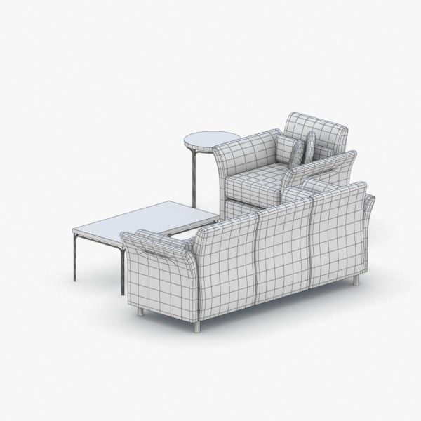 1197 - Sofa Low-poly 3D model_3