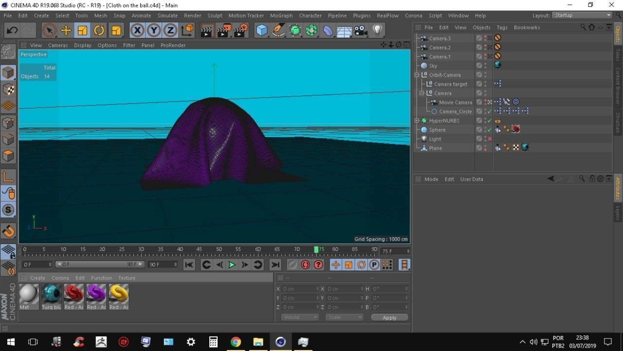 Cloth on the ball Free 3D model_13
