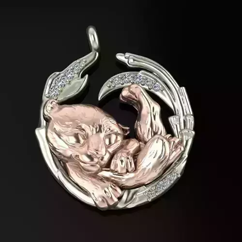 Magerit Necklace Dream Tiger with Gems 3D print model