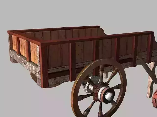 woodcart2 wooden cart with wheels