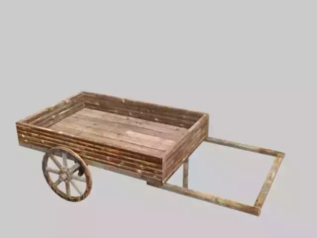 woodcart3 old wooden cart with wheels