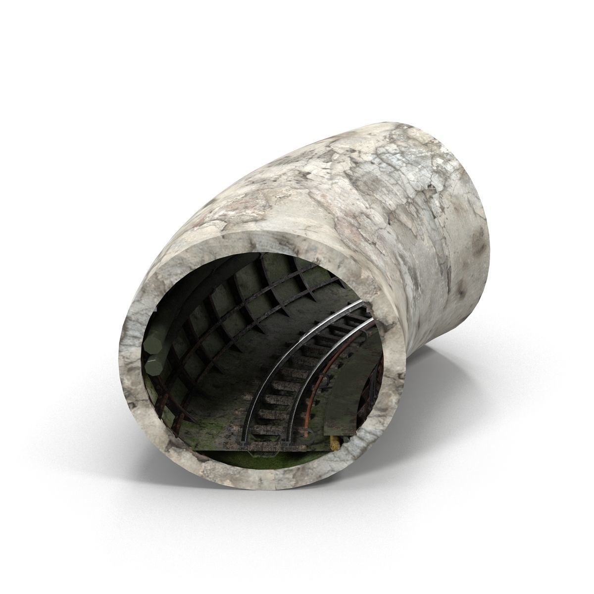 Subway tunnel C Low-poly 3D model_4