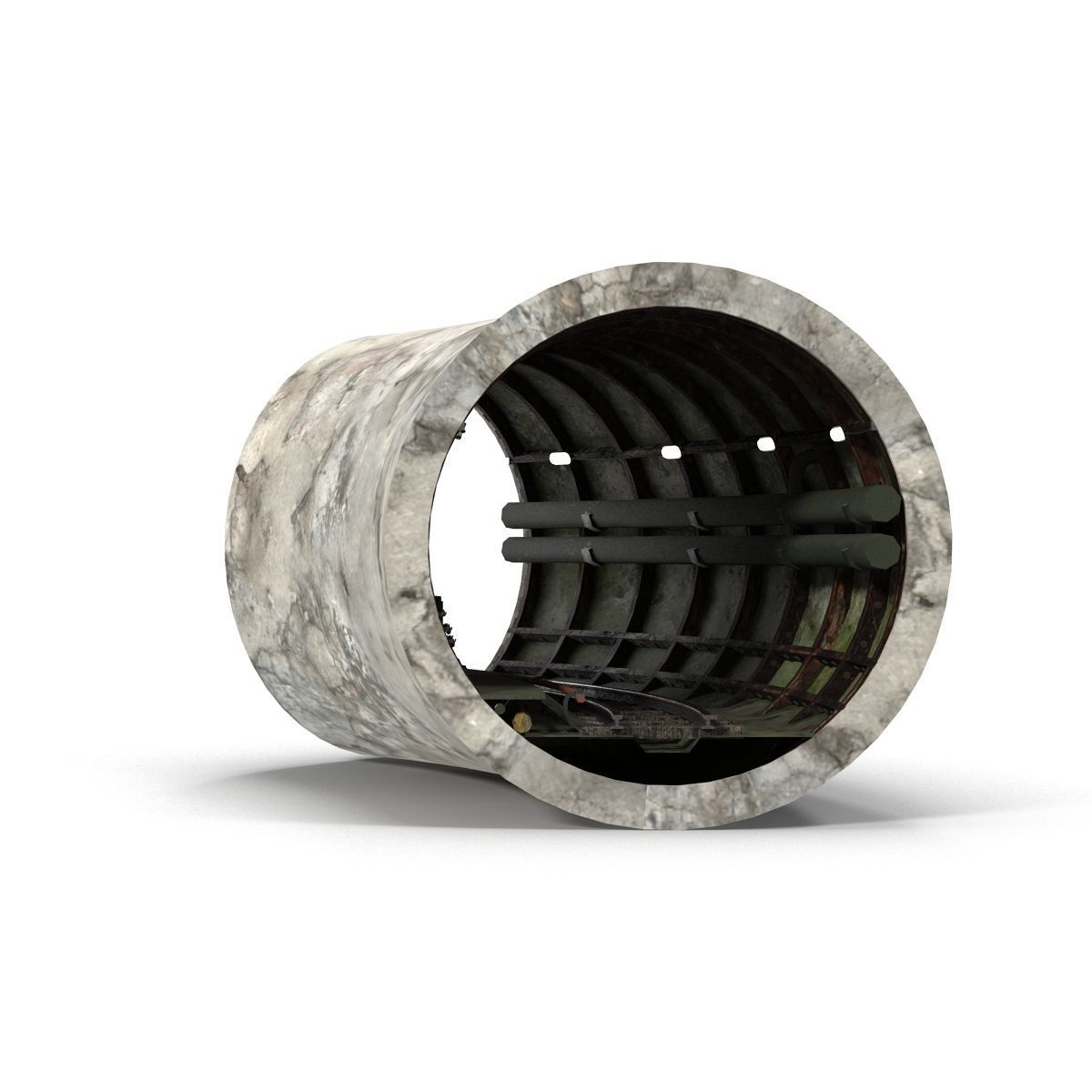 Subway tunnel C Low-poly 3D model_7