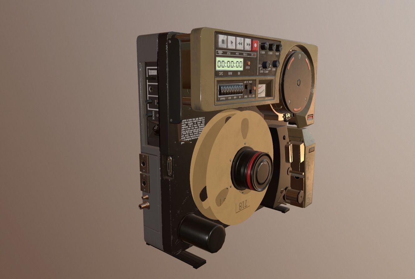 TV Recorder low-poly game-ready 3D model Low-poly 3D model_1