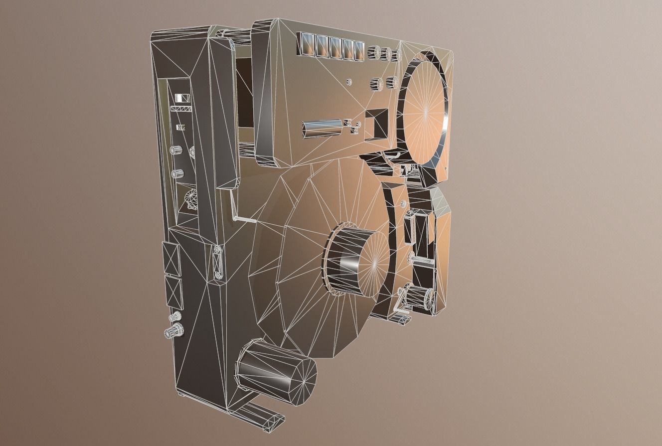 TV Recorder low-poly game-ready 3D model Low-poly 3D model_6