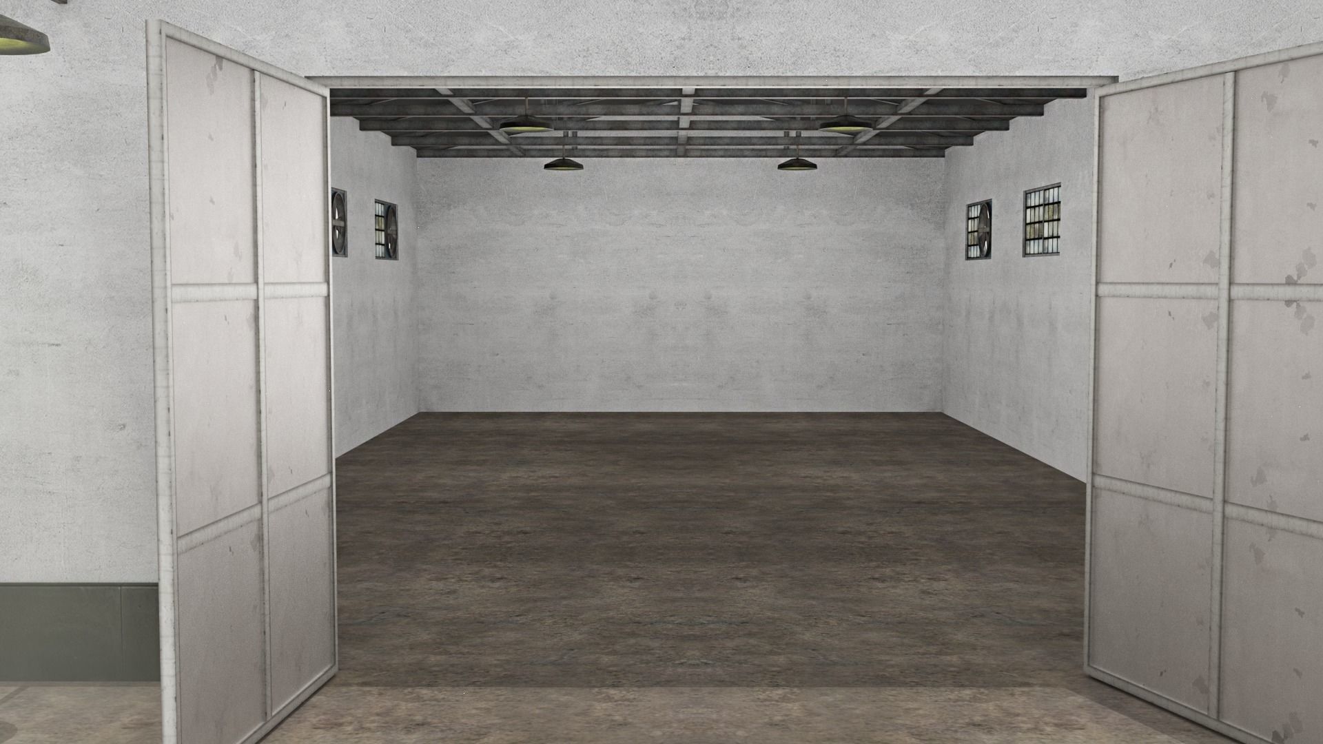 Industrial Building Low-poly 3D model_8